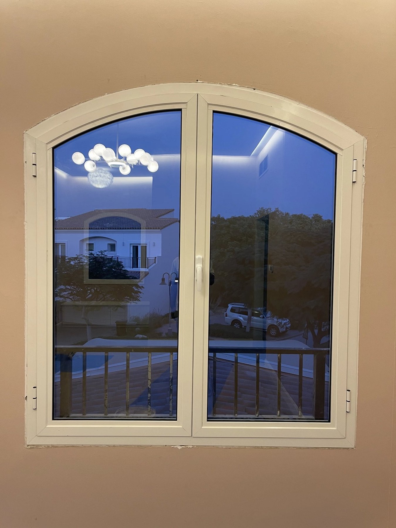 Arched Aluminum Window, Tinted Glazing