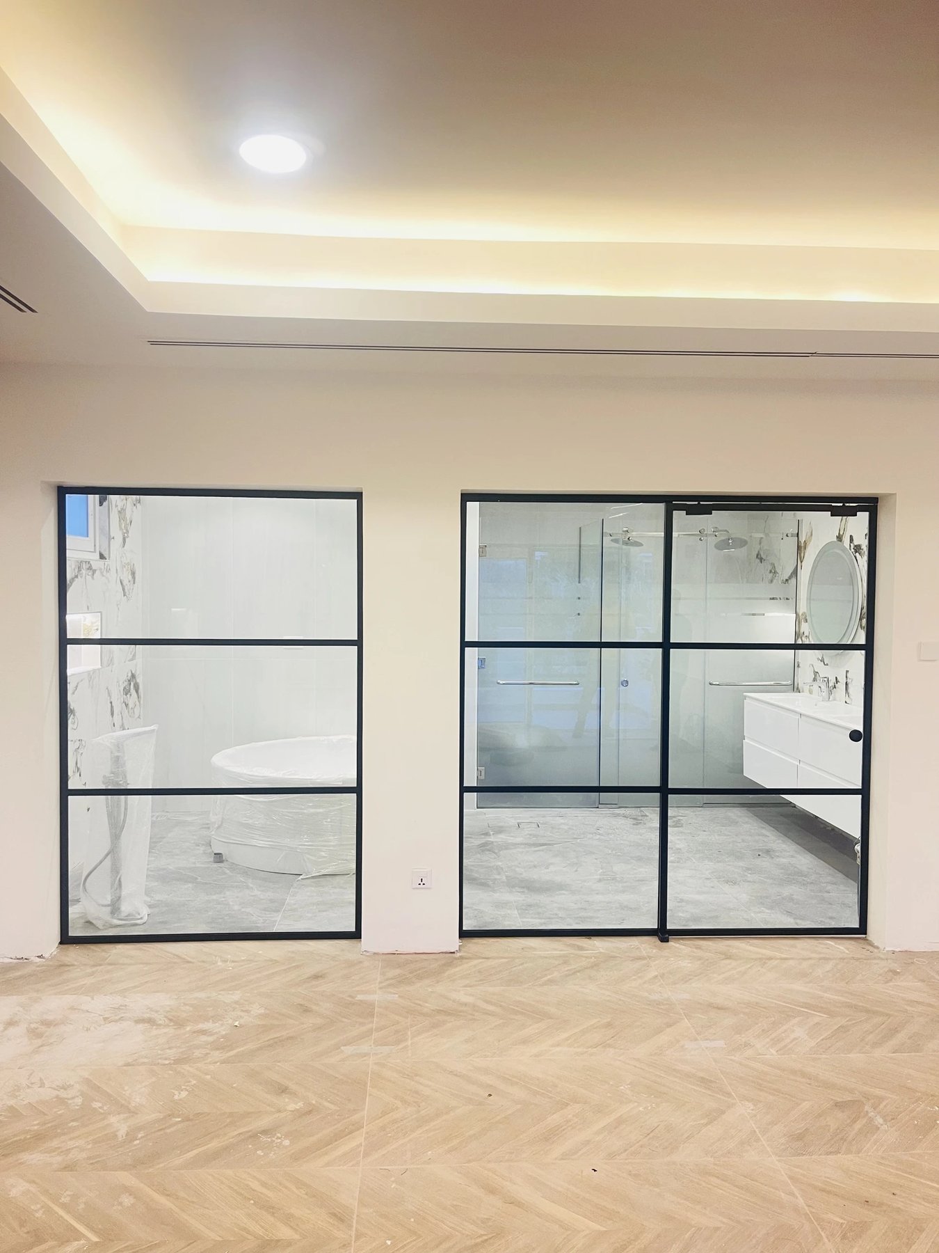 Framed Glass Bathroom Partitions